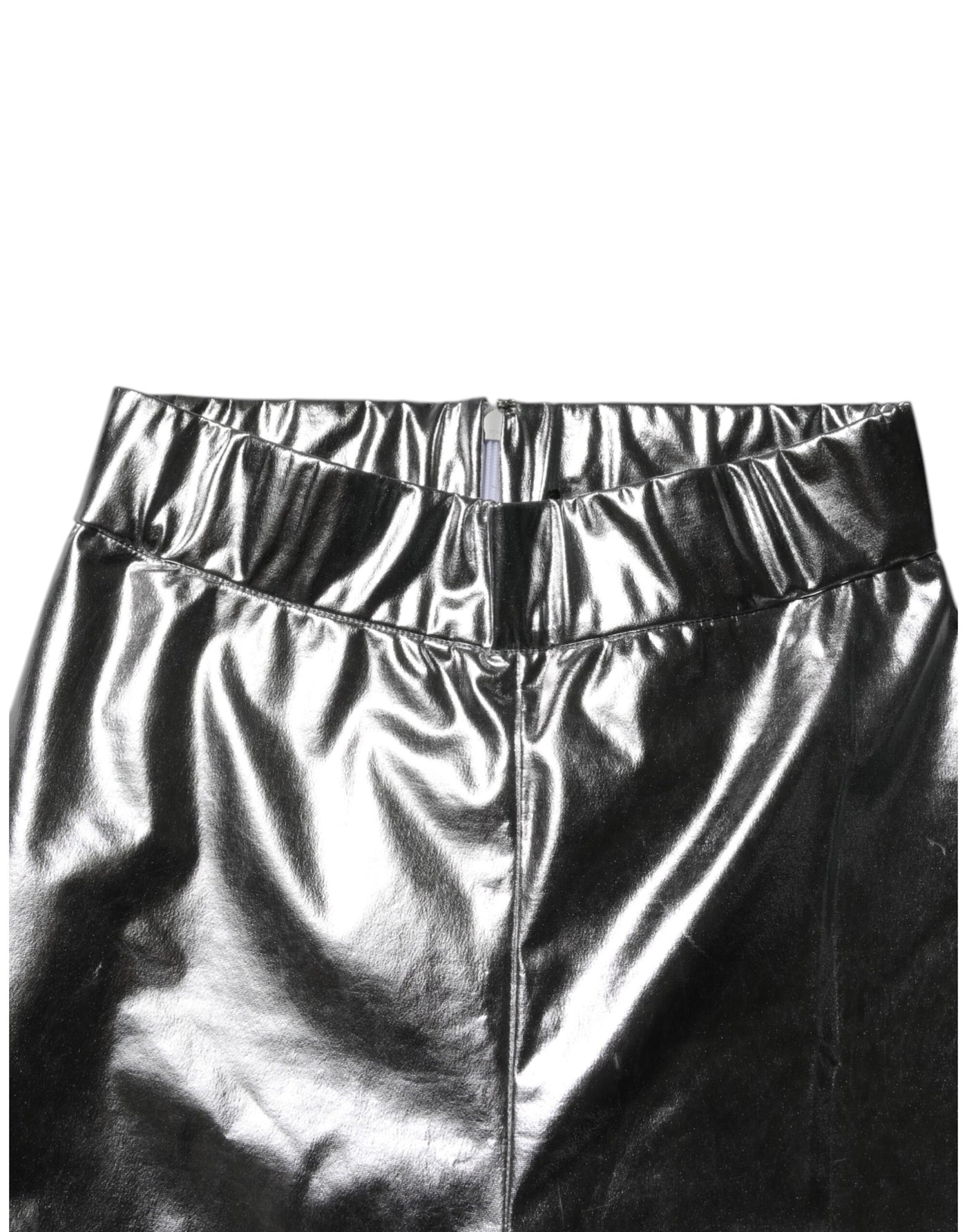 Dolce & Gabbana Metallic Silver Polyester Slim Fit Leggings Pants