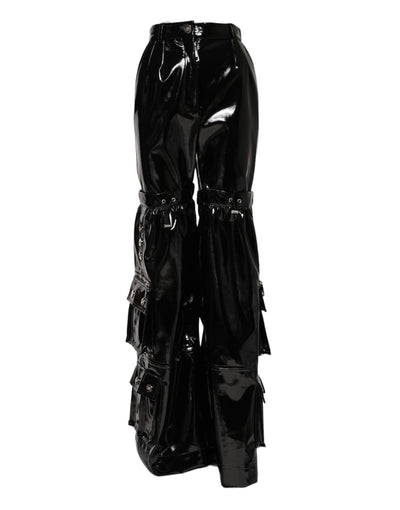 Dolce & Gabbana Black High Waist Cargo Bootcut Pants