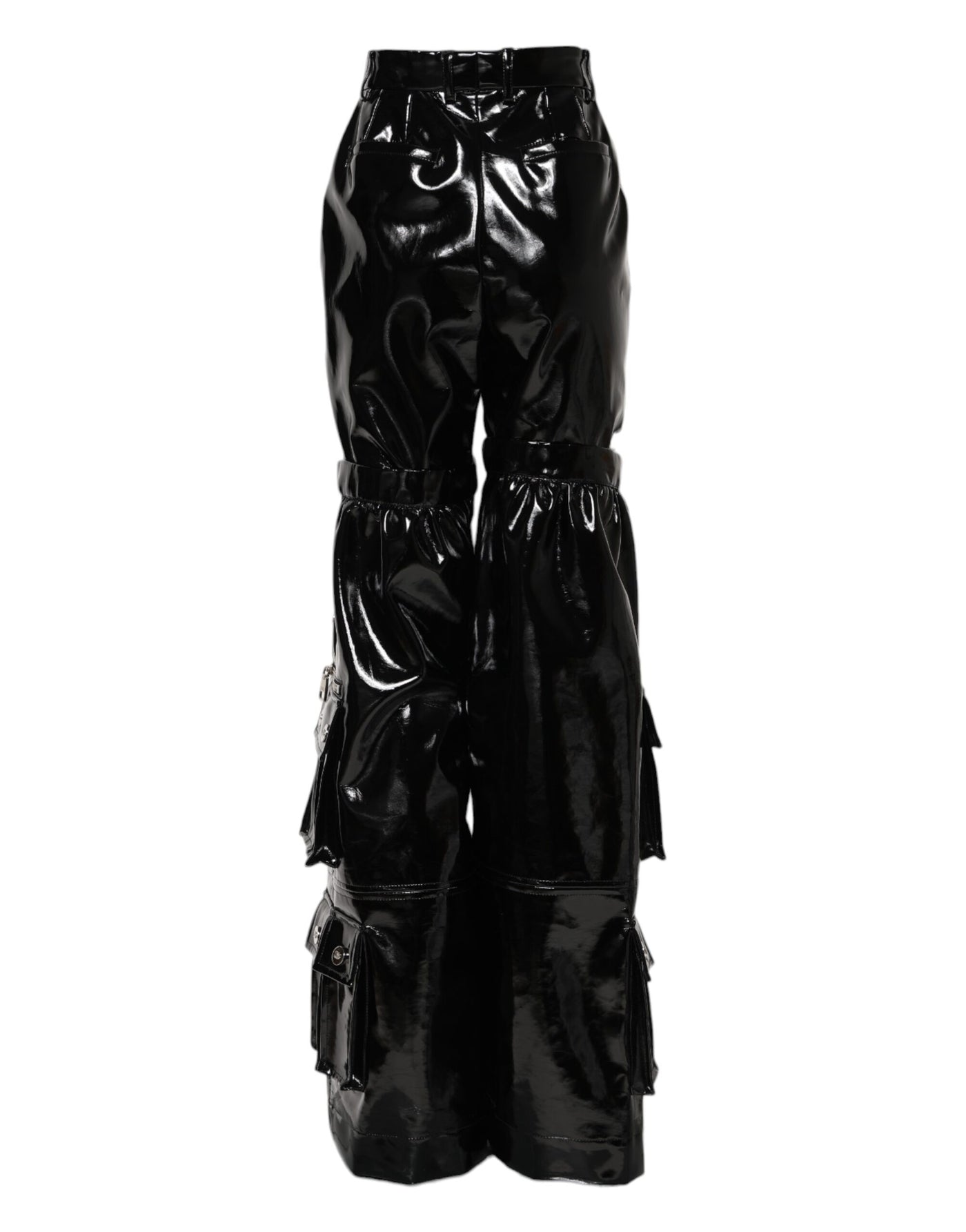 Dolce & Gabbana Black High Waist Cargo Bootcut Pants