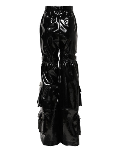 Dolce & Gabbana Black High Waist Cargo Bootcut Pants