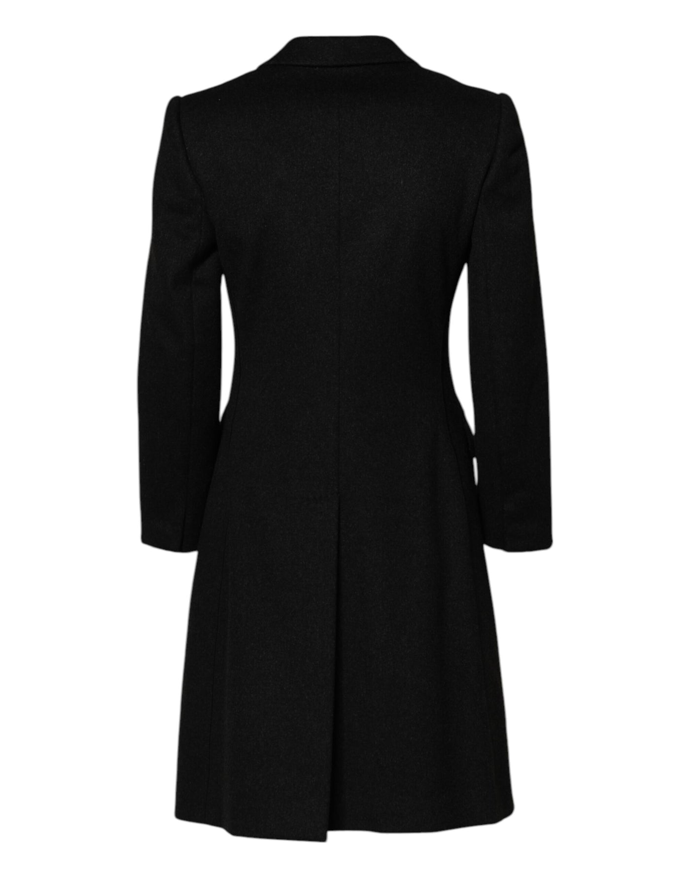 Dolce & Gabbana Black Wool Long Sleeves Trench Coat Jacket