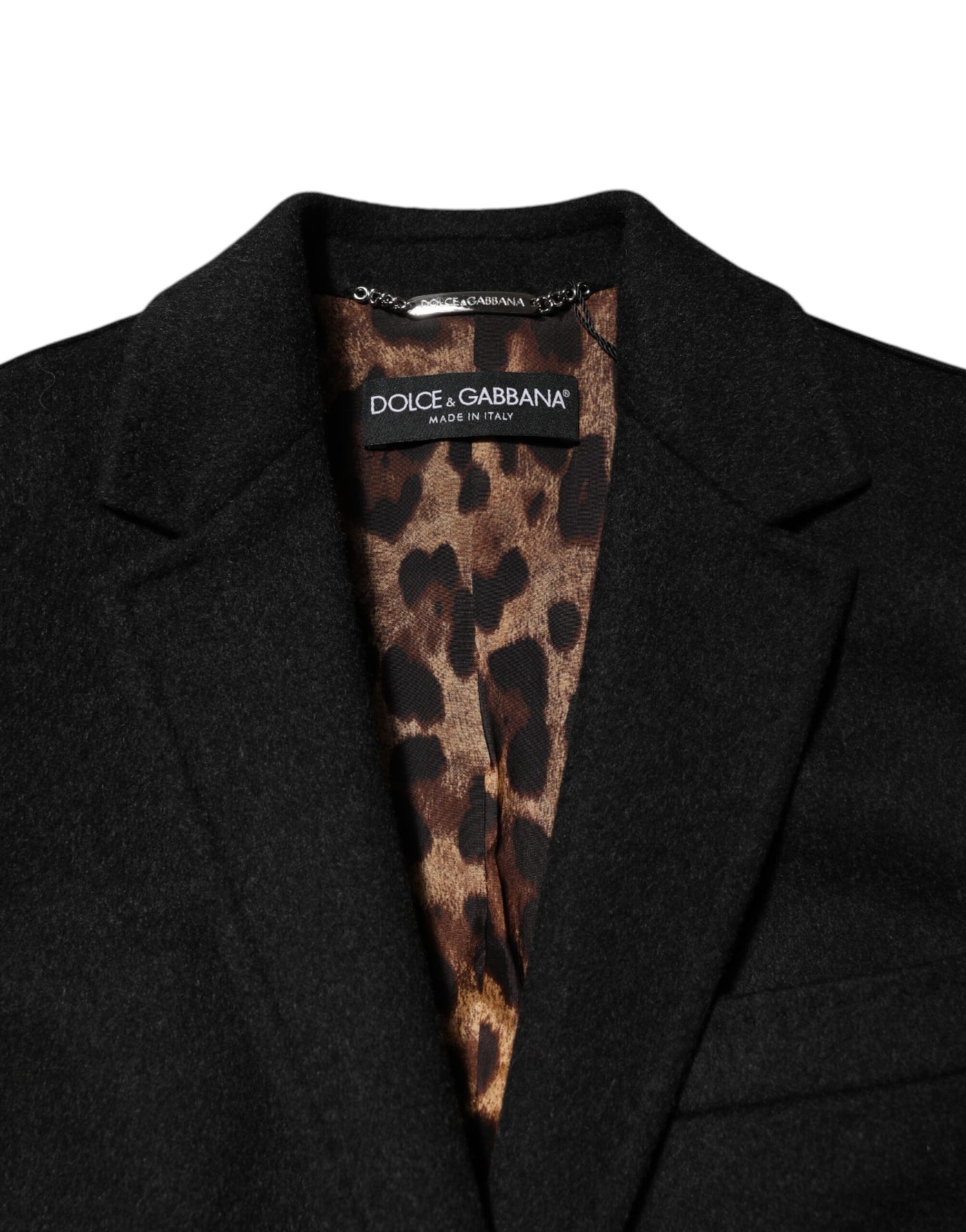 Dolce & Gabbana Black Wool Long Sleeves Trench Coat Jacket