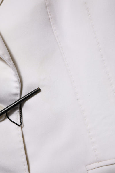 Dolce & Gabbana White Wool Single Breasted Women Coat Jacket