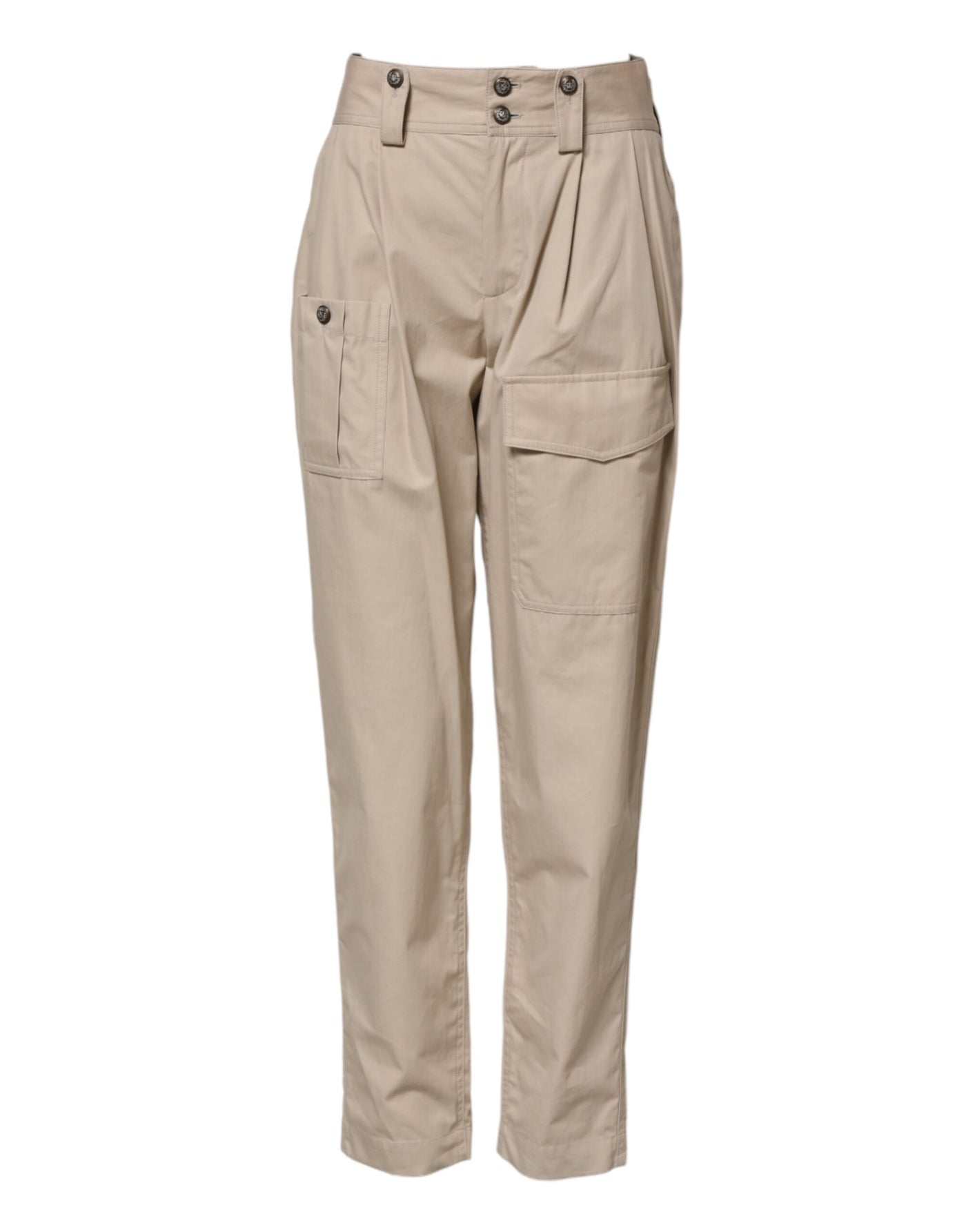 Dolce & Gabbana Beige Cotton High Waisted Pants