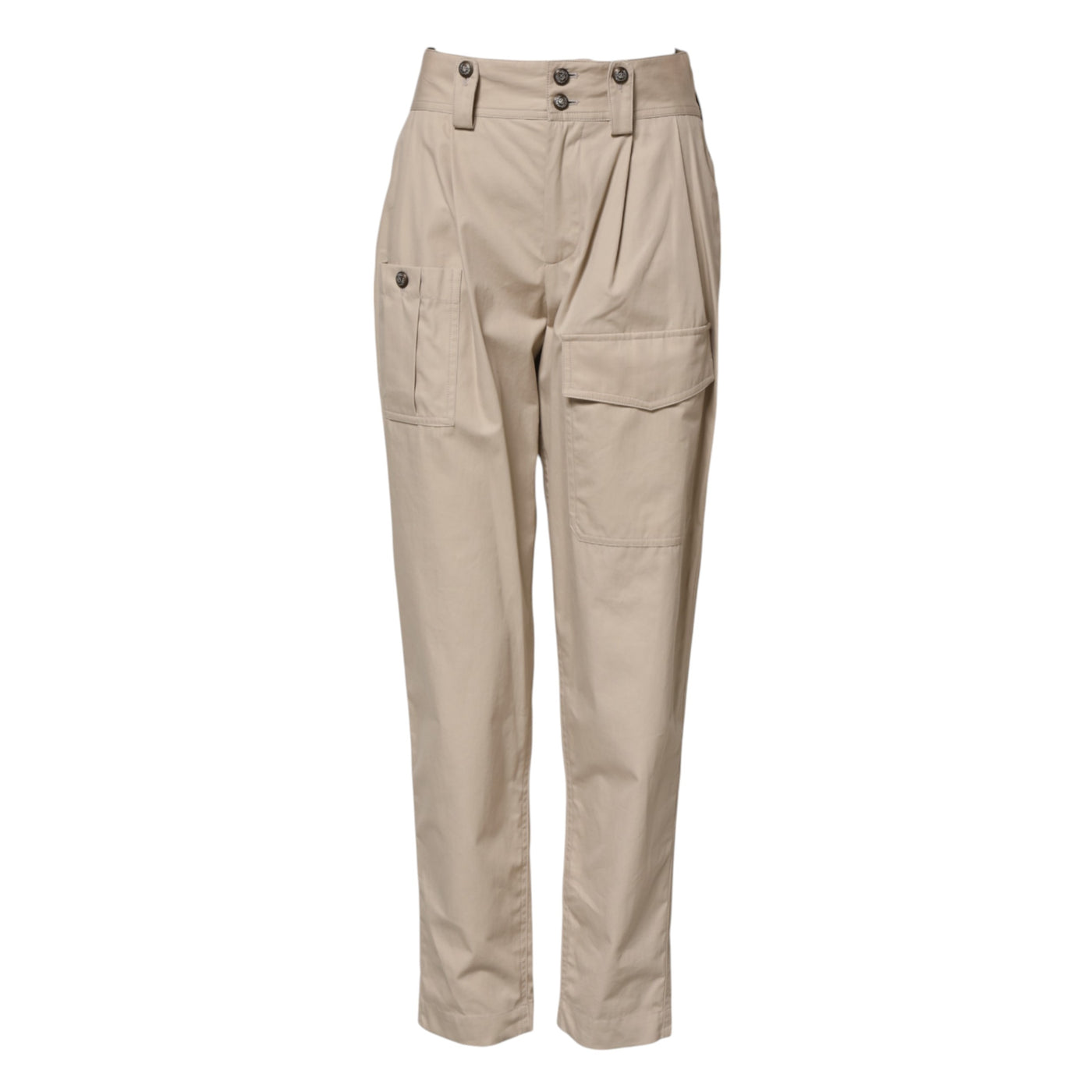 Dolce & Gabbana Beige Cotton High Waisted Pants