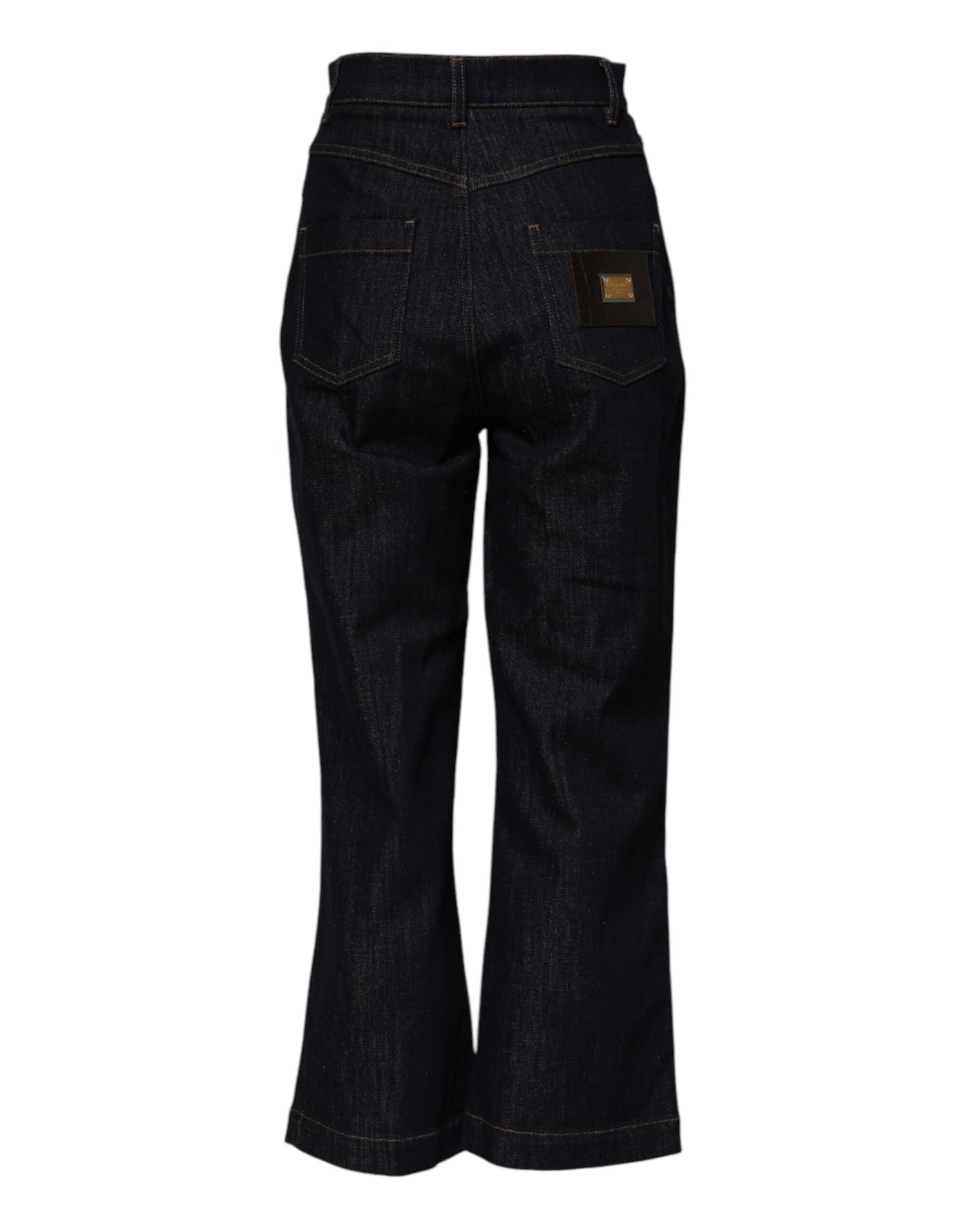 Dolce & Gabbana Blue Cotton High Waisted Flared Denim Jeans