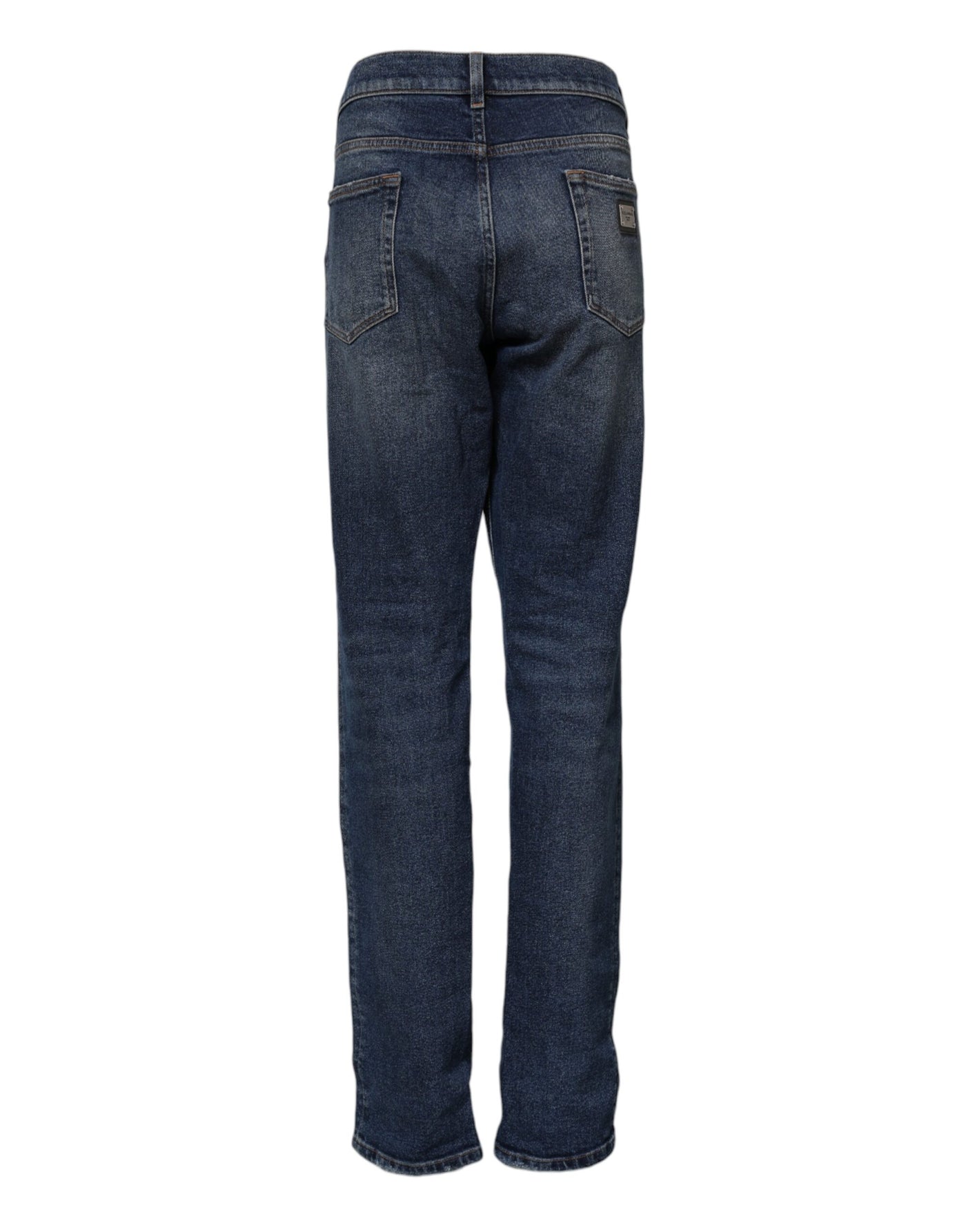 Dolce & Gabbana Blue Cotton Mid Waisted Straight Denim Jeans