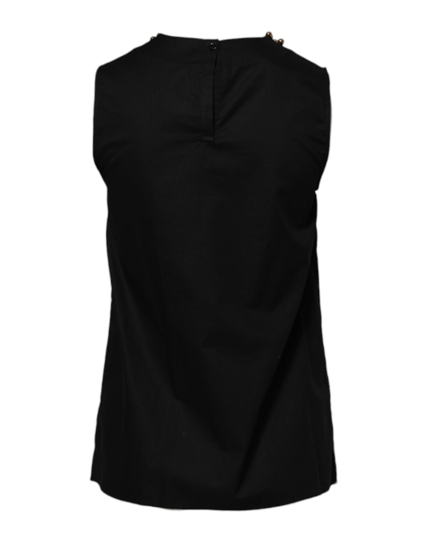Boutique Moschino Black Cotton Sleeveless Women Tank T-shirt