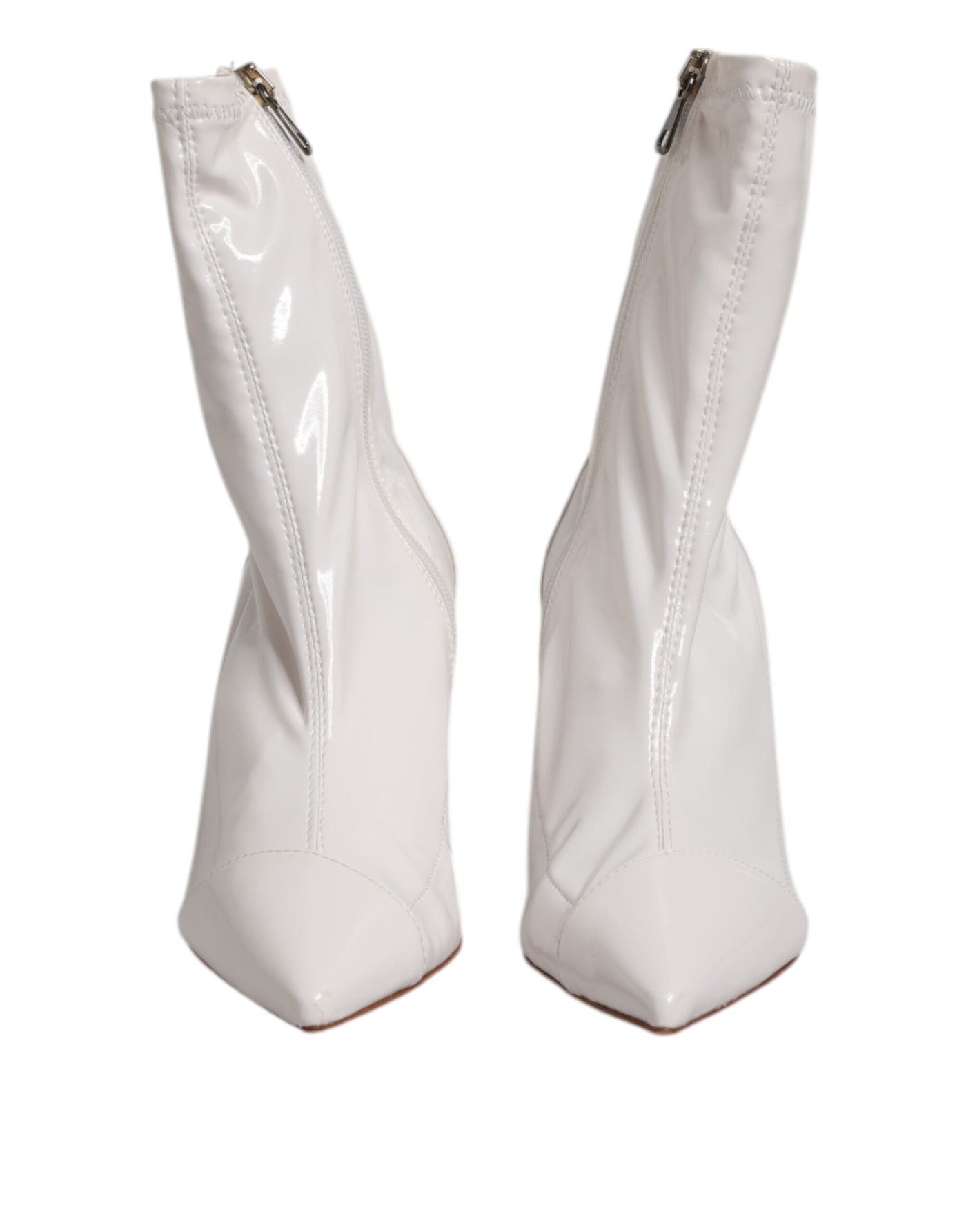 Elisabetta Franchi White Stiletto Heels Mid Calf Boots Shoes