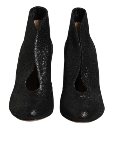 Gianvito Rossi Metallic Black Pump Stiletto Heels Shoes