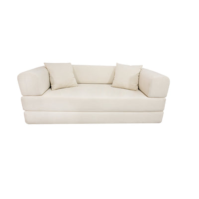 Double sofa, sofa bed, multifunctional compression sofa, wide body sofa, pure sponge sofa, fine striped velvet fabric sofa