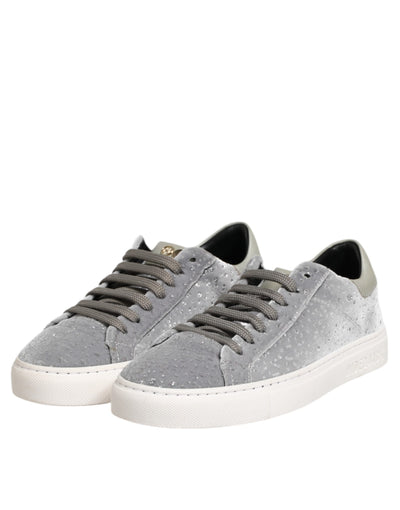 HIDE & JACK Gray Suede Low Top Lace Up Sneakers Shoes