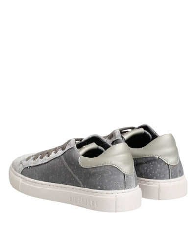 HIDE & JACK Gray Suede Low Top Lace Up Sneakers Shoes