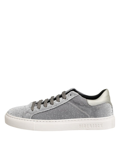 HIDE & JACK Gray Suede Low Top Lace Up Sneakers Shoes