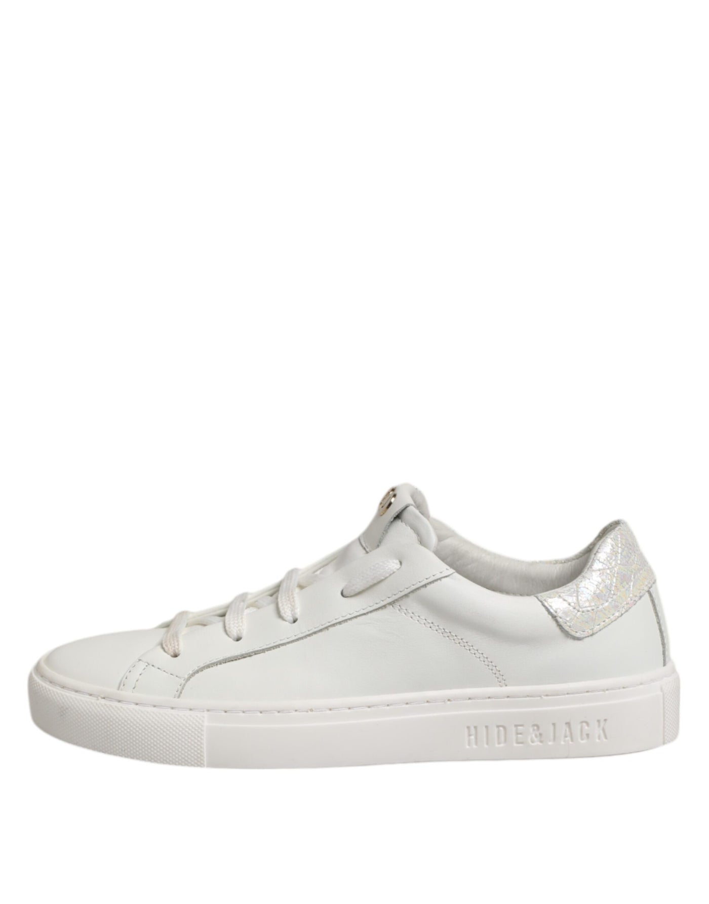 HIDE & JACK White Leather Low Top Lace Up Sneakers Shoes