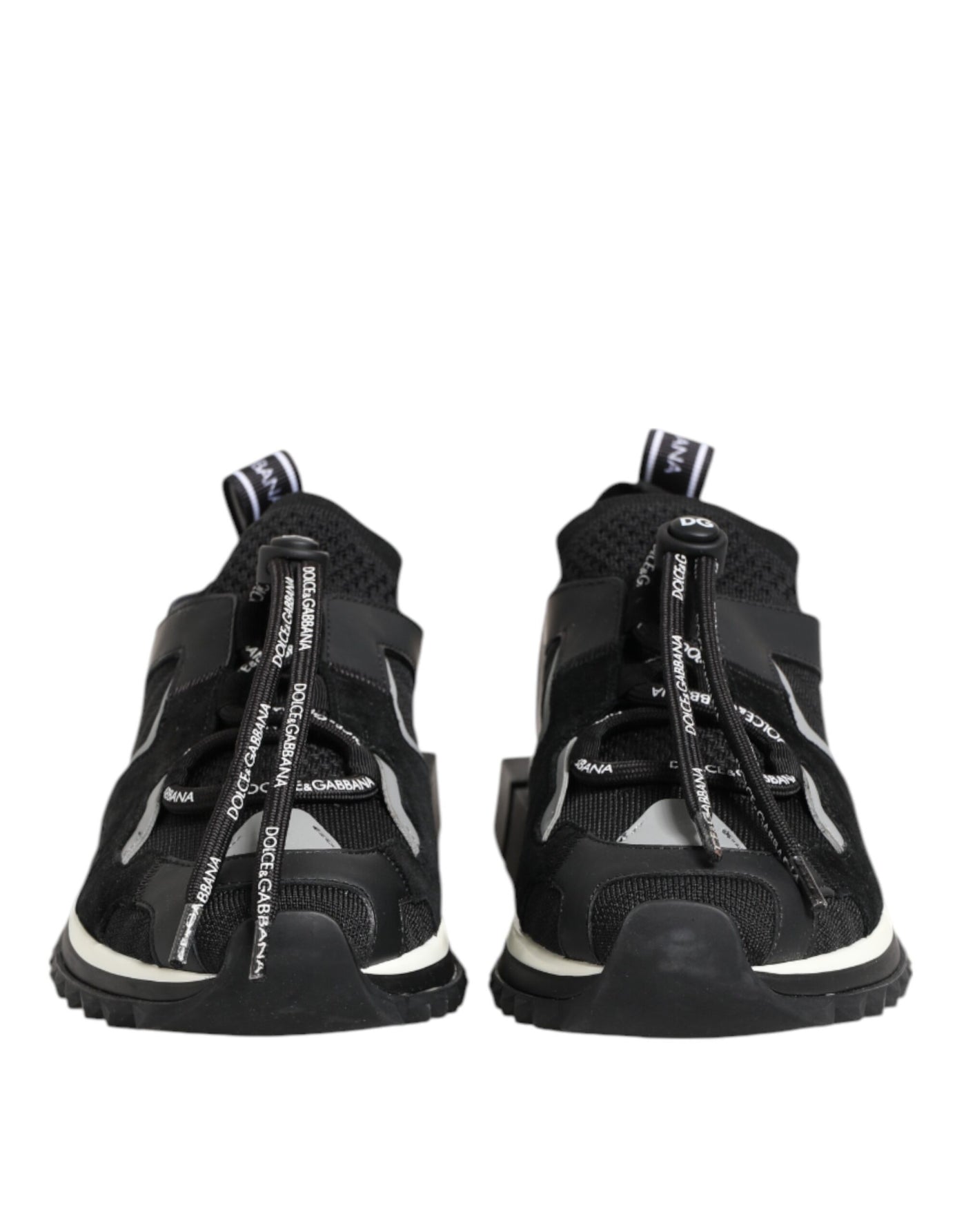 Dolce & Gabbana Black White Logo Sorrento Sneakers Shoes