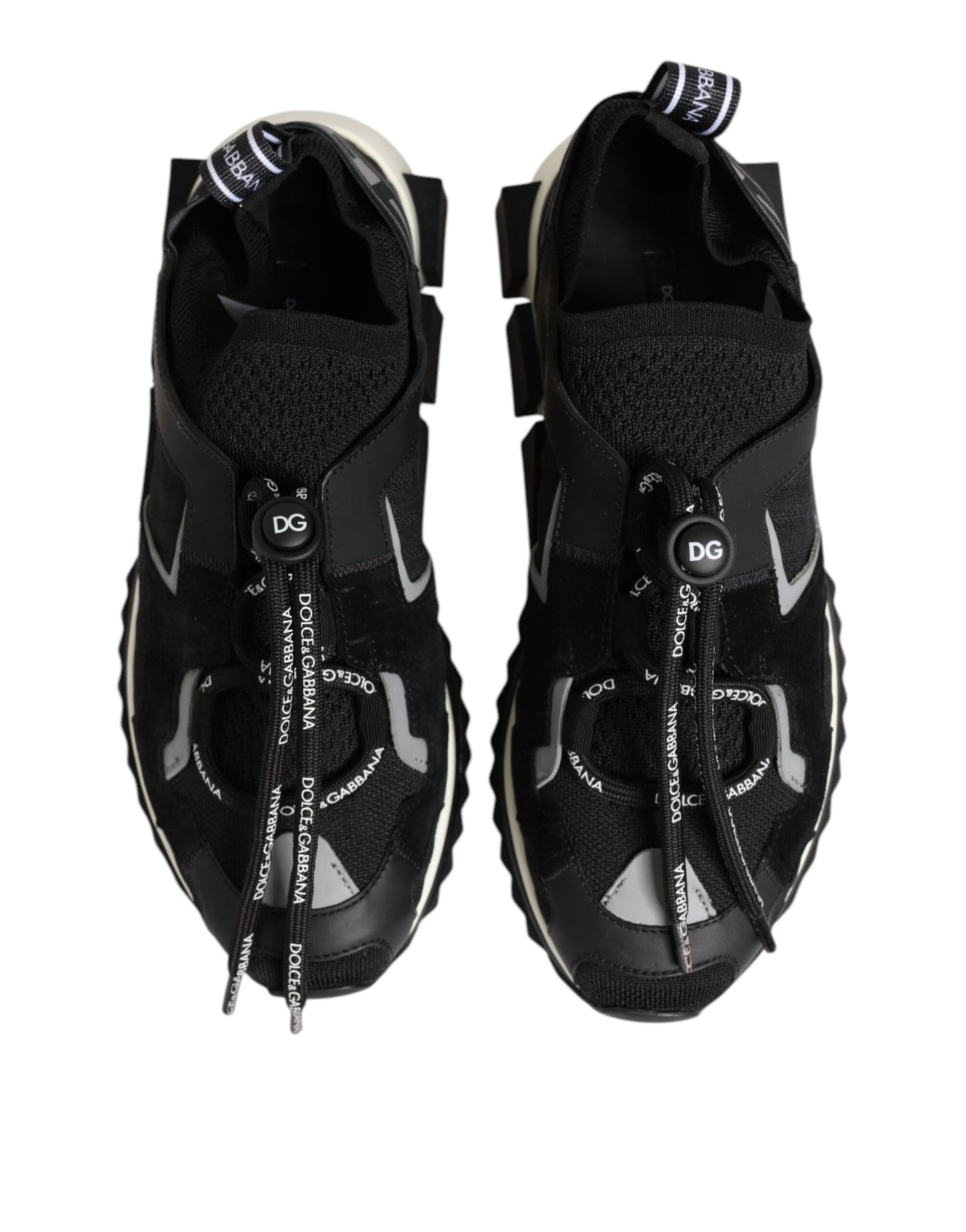 Dolce & Gabbana Black White Logo Sorrento Sneakers Shoes