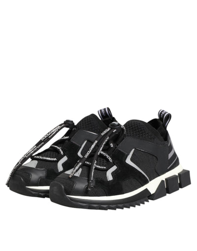 Dolce & Gabbana Black White Logo Sorrento Sneakers Shoes