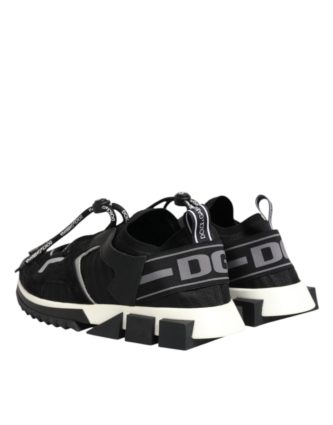 Dolce & Gabbana Black White Logo Sorrento Sneakers Shoes