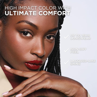 L'Oreal Paris Infallible Lacque Resistance Liquid Lipstick, 16HR Long Lasting Lip Makeup with Lacquer-Like Shine and Zero Transfer, 601, Worth It