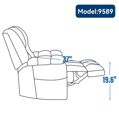 Dual Motor Heat Massage Infinite Position Up to 350 LBS Electric Power Lift Recliners with Power-Remote, Medium-firm and Heavy Duty, Light Grey