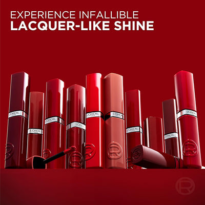 L'Oreal Paris Infallible Lacque Resistance Liquid Lipstick, 16HR Long Lasting Lip Makeup with Lacquer-Like Shine and Zero Transfer, 601, Worth It