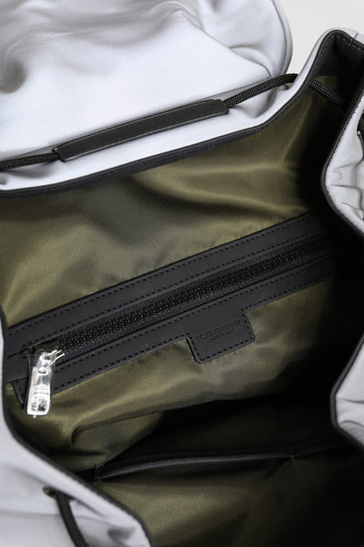 Dolce & Gabbana Gray Palermo Reflector Buckles Drawstring Backpack Bag