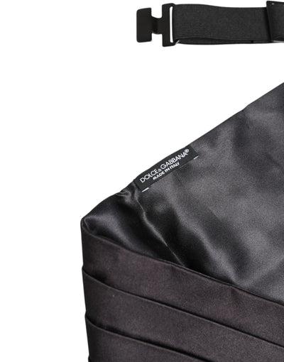 Dolce & Gabbana Black Men 100% Silk Belt Wide Waist Cummerbund