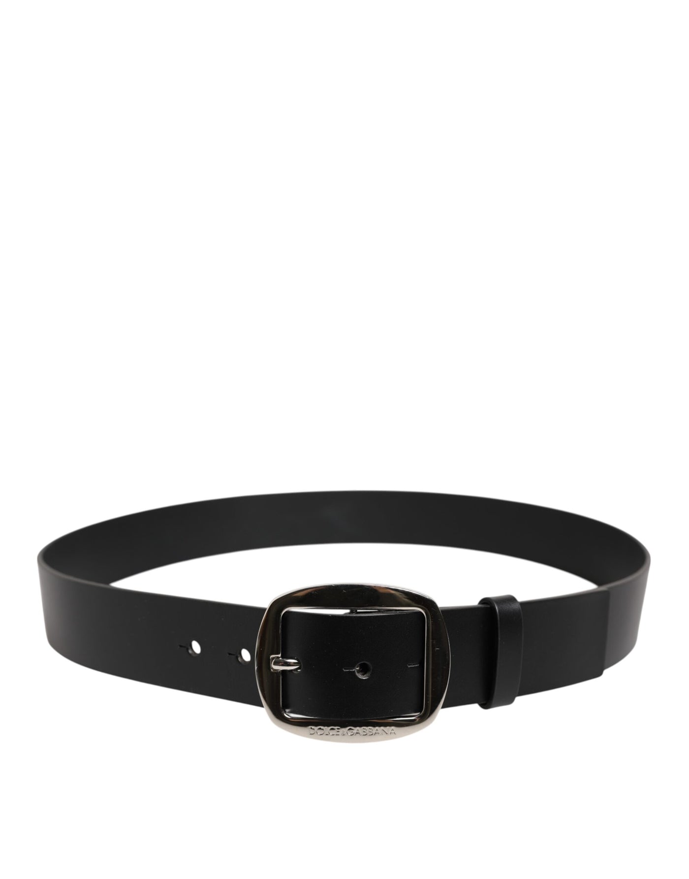 Dolce & Gabbana Black Leather Classic Metal Buckle Belt