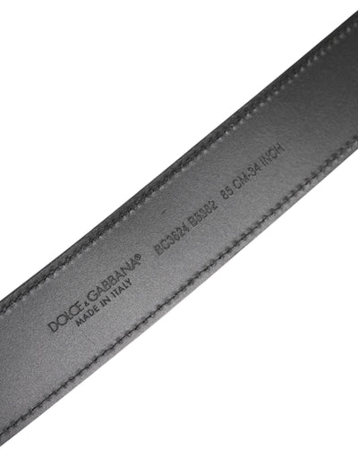 Dolce & Gabbana Black Leather Classic Metal Logo Buckle Belt