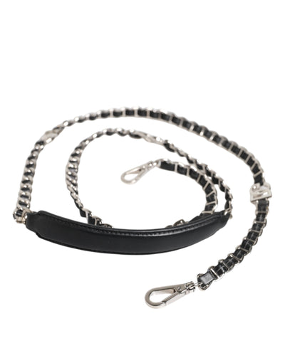 Dolce & Gabbana Black Leather DG Logo Chain Bag Shoulder Strap