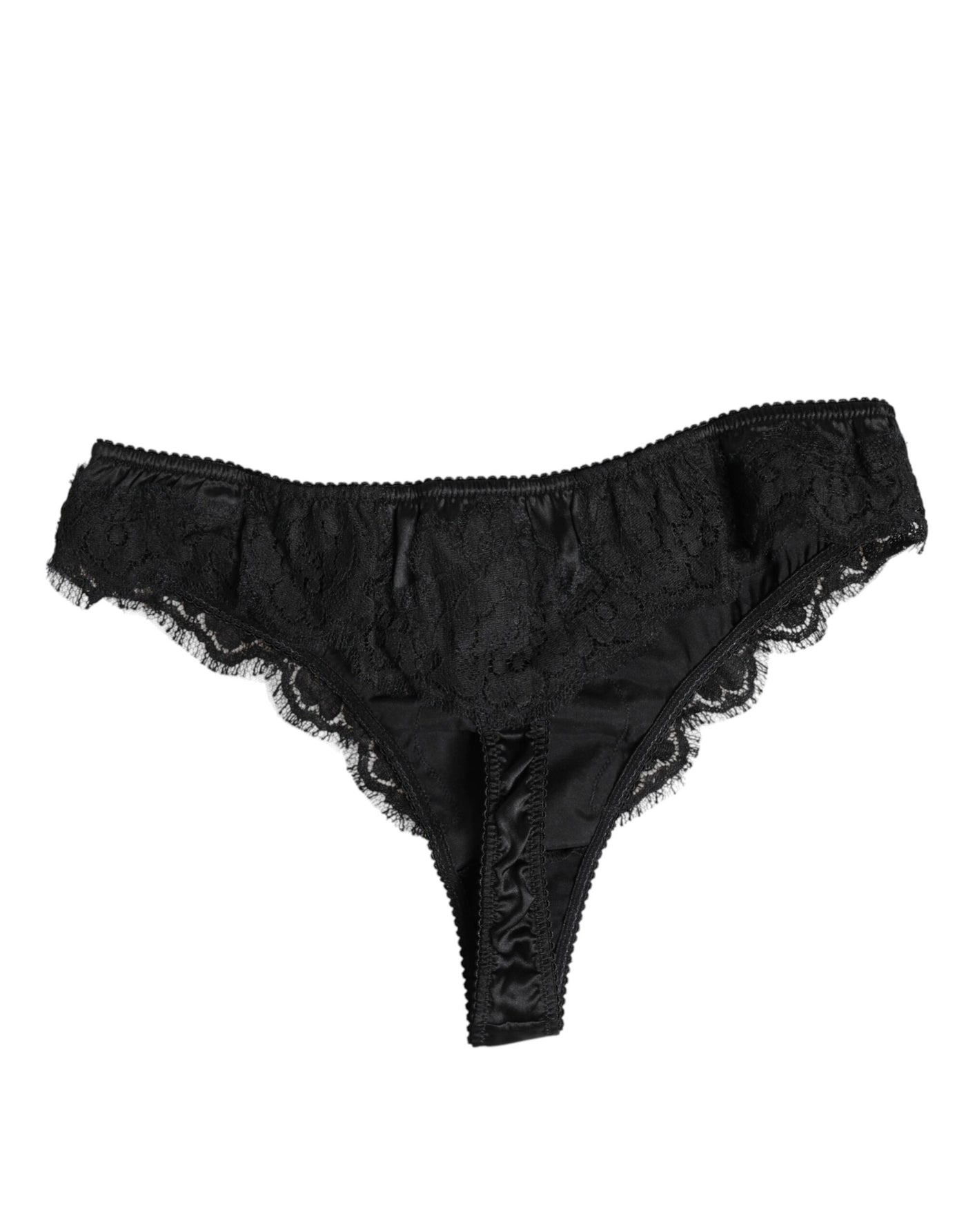 Dolce & Gabbana Black Silk Lace Stretch Bikini Panty Underwear