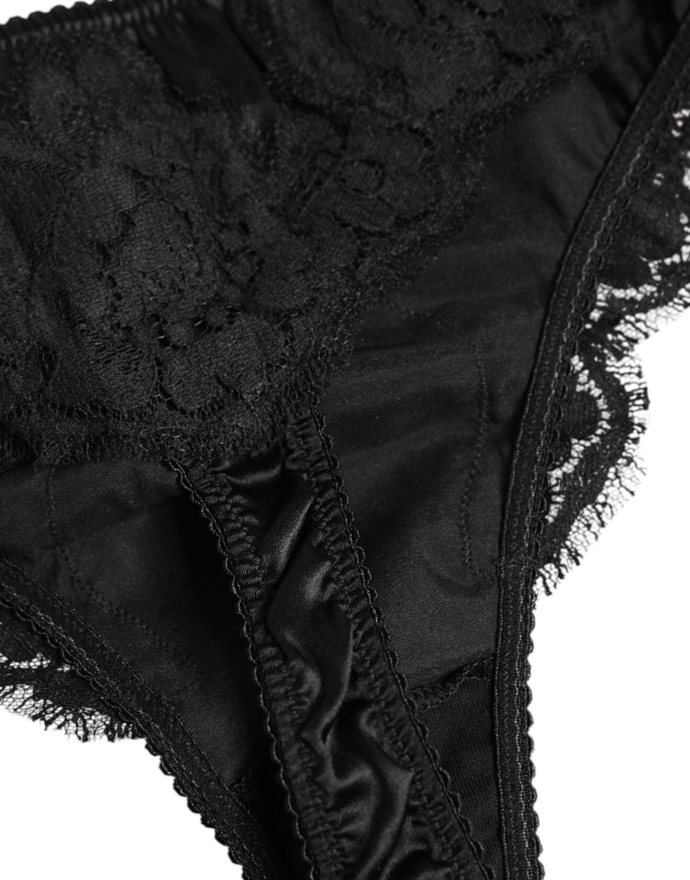 Dolce & Gabbana Black Silk Lace Stretch Bikini Panty Underwear