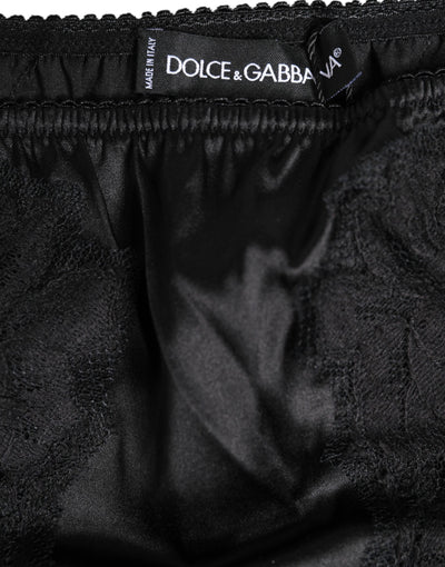 Dolce & Gabbana Black Silk Lace Stretch Bikini Panty Underwear