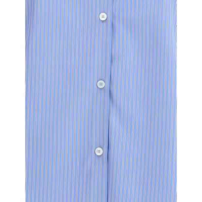 Valentino Blue Cotton Pattern Shirt