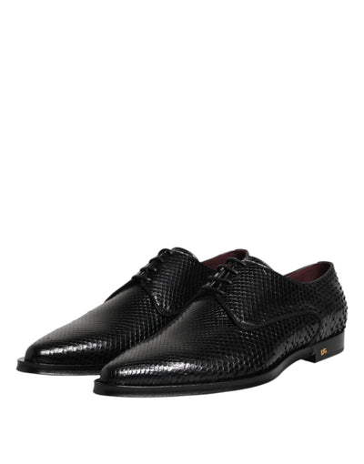 Dolce & Gabbana Black Leather Lace Up Dress Men Derby Shoes