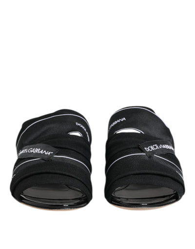 Dolce & Gabbana Black Slides Slip On Sandals Shoes