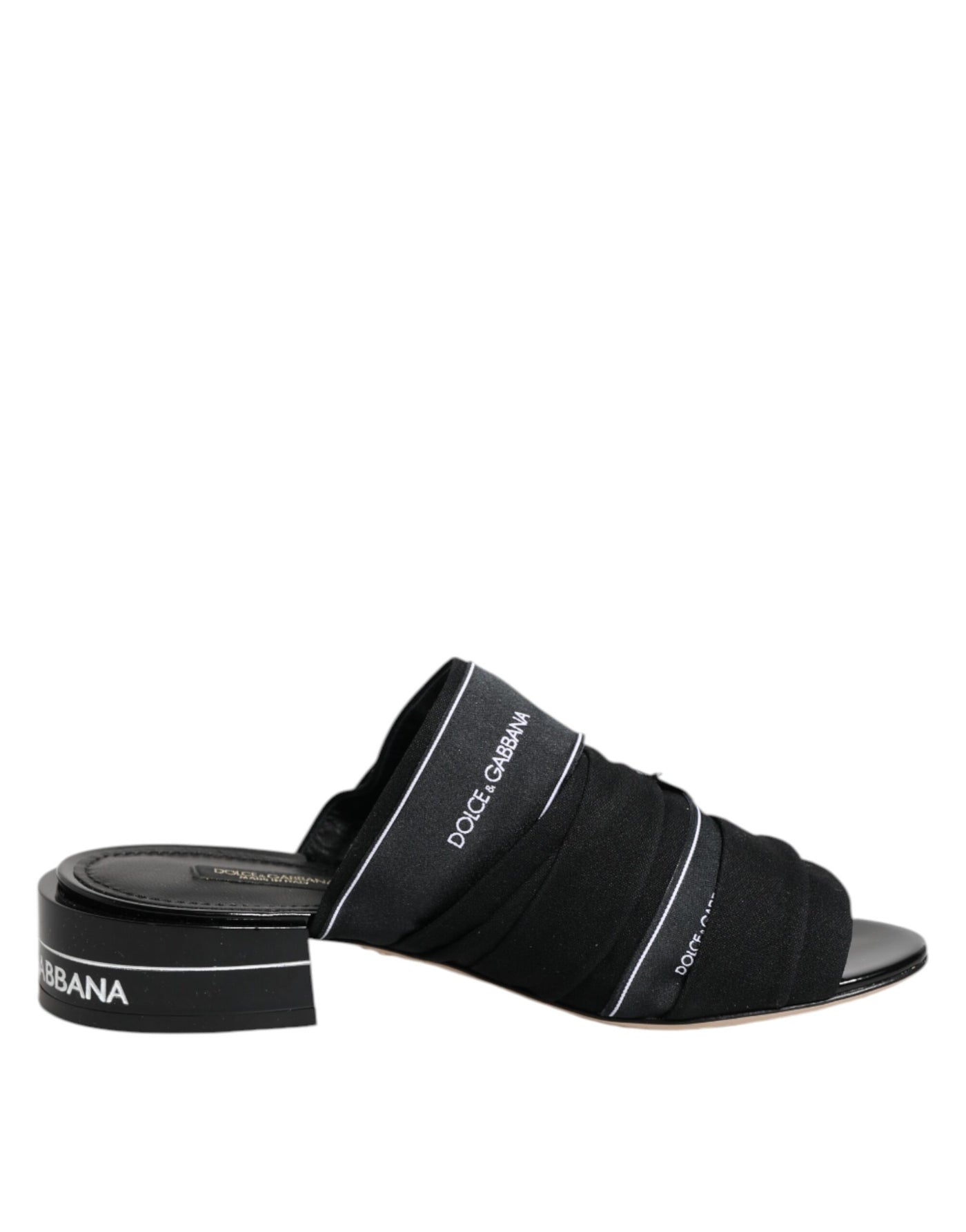 Dolce & Gabbana Black Slides Slip On Sandals Shoes