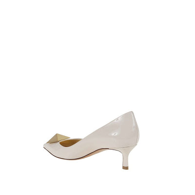 Valentino Garavani White Leather Mid Heel Pumps