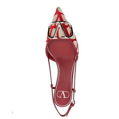 Valentino Garavani Red Leather Mid Heel Pumps