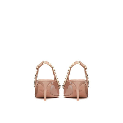 Valentino Garavani Beige Calfskin Mid Heel Pumps