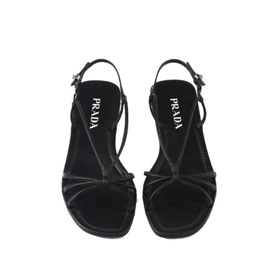 Prada Black Calfskin Sandals