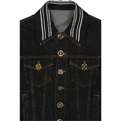Versace Black Cotton Denim Jacket