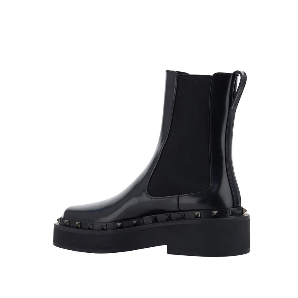 Valentino Garavani Black Calfskin Chelsea Boots