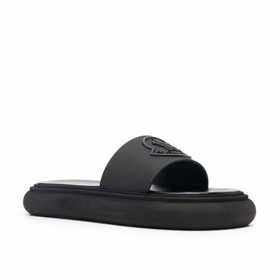 Moncler Black Rubber Slides