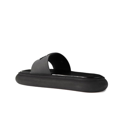 Moncler Black Rubber Slides
