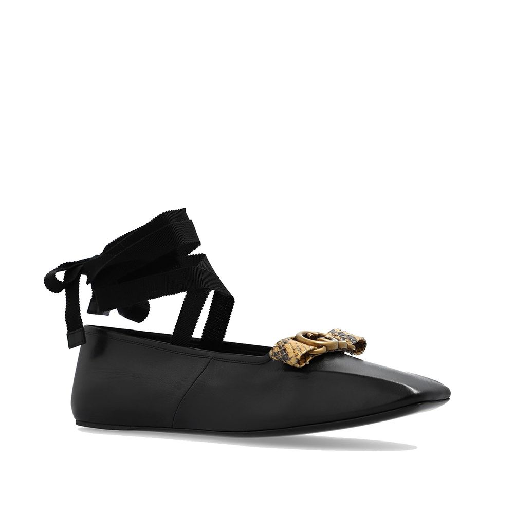 Gucci Black Calfskin Ballet Flats
