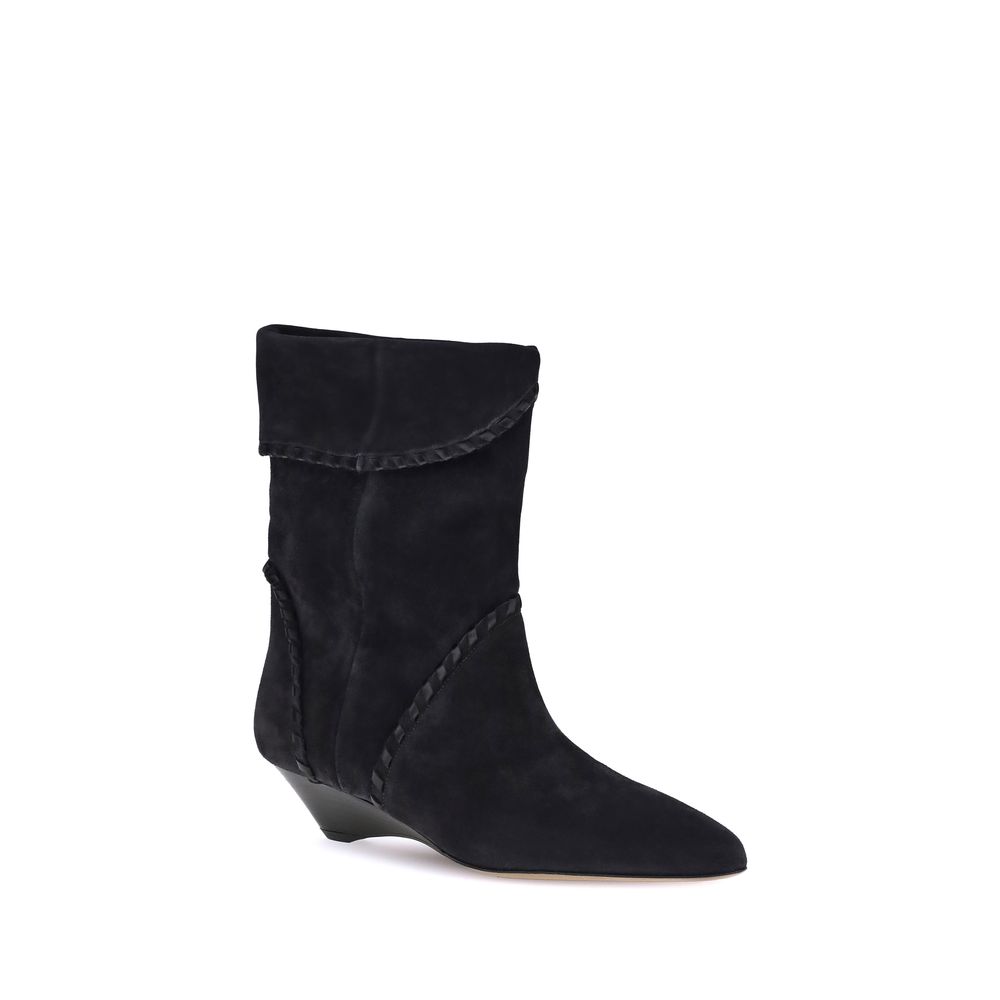 Isabel Marant Black Calf Leather Bos Taurus Ankle Boots