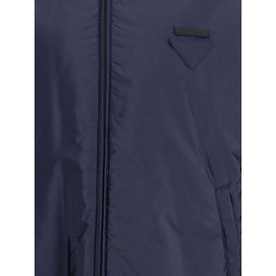 Prada Blue Polyester Full-Length Jacket