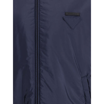 Prada Blue Polyester Full-Length Jacket